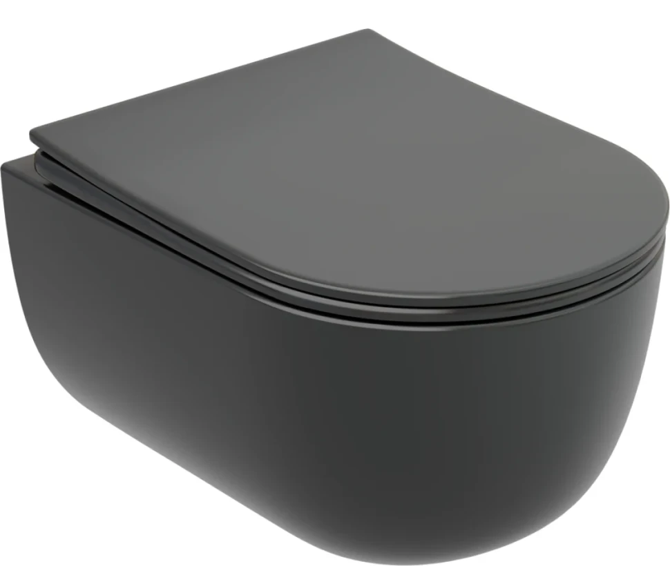 Унитаз подвесной Ceramicanova Modena Rimless CN6063MDH темный антрацит матовый
