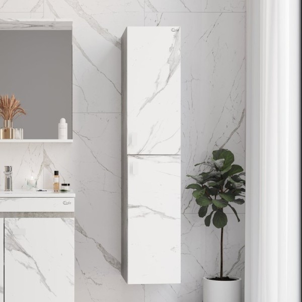 Шкаф пенал для ванной Onika Марбл мрамор, камень бетонный