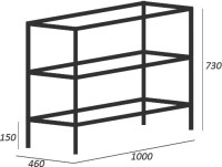 Мебель для ванной комнаты Cezares Cadro 100, 2-х ярусная, напольная, белые полки