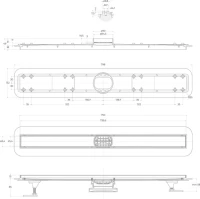 Душевой трап (лоток) BelBagno Luce BB-LD-LUCE-80-CR 75 см, хром