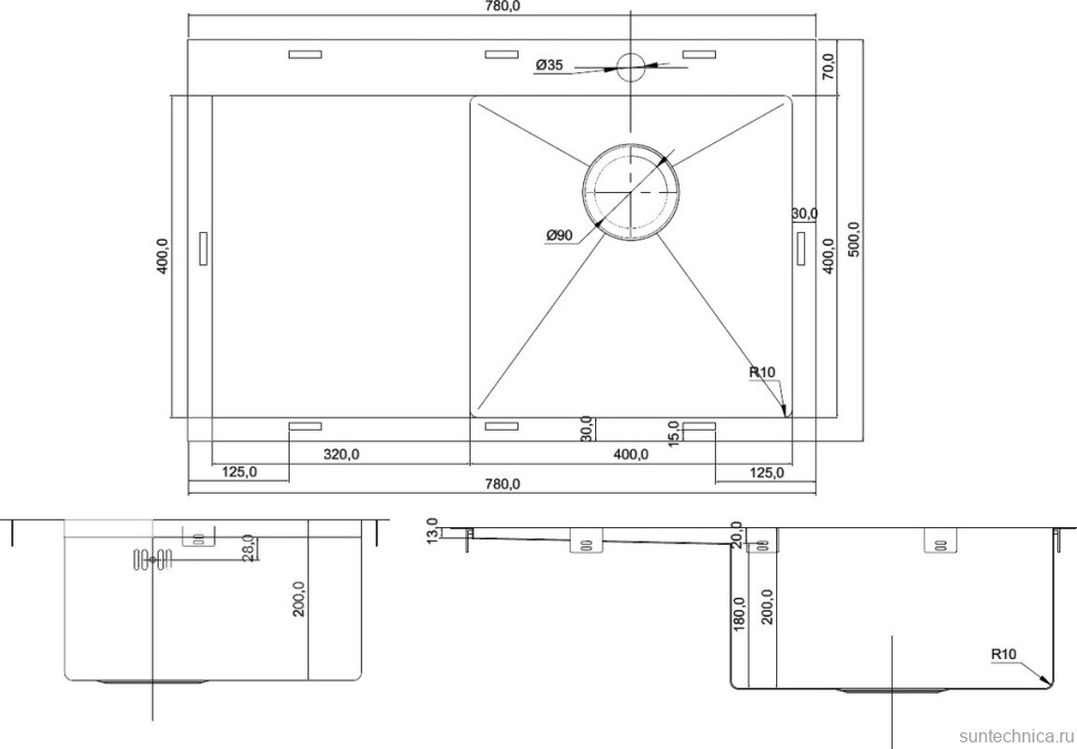 Мойка кухонная Seaman Eco Marino SMV-780L