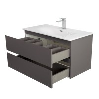 Тумба под раковину без столешницы BelBagno Kraft 90 подвесная, матовая темно-серая