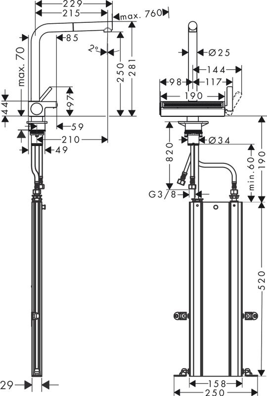 Смеситель для кухни Hansgrohe Aquno Select M81 Aquno Select M81 73830000 хром