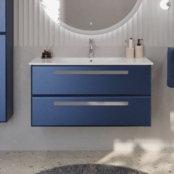 Тумба с раковиной Cezares Eco Cer 100 ручки серые, sapfiro