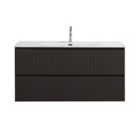 Тумба с раковиной BelBagno Uno 120 подвесная, 2 ящика, матовая темно-серая