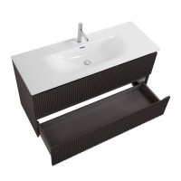 Тумба с раковиной BelBagno Uno 120 подвесная, 2 ящика, матовая темно-серая