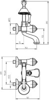Смеситель для ванны с душем Migliore Korona Crystal l 27307 хром