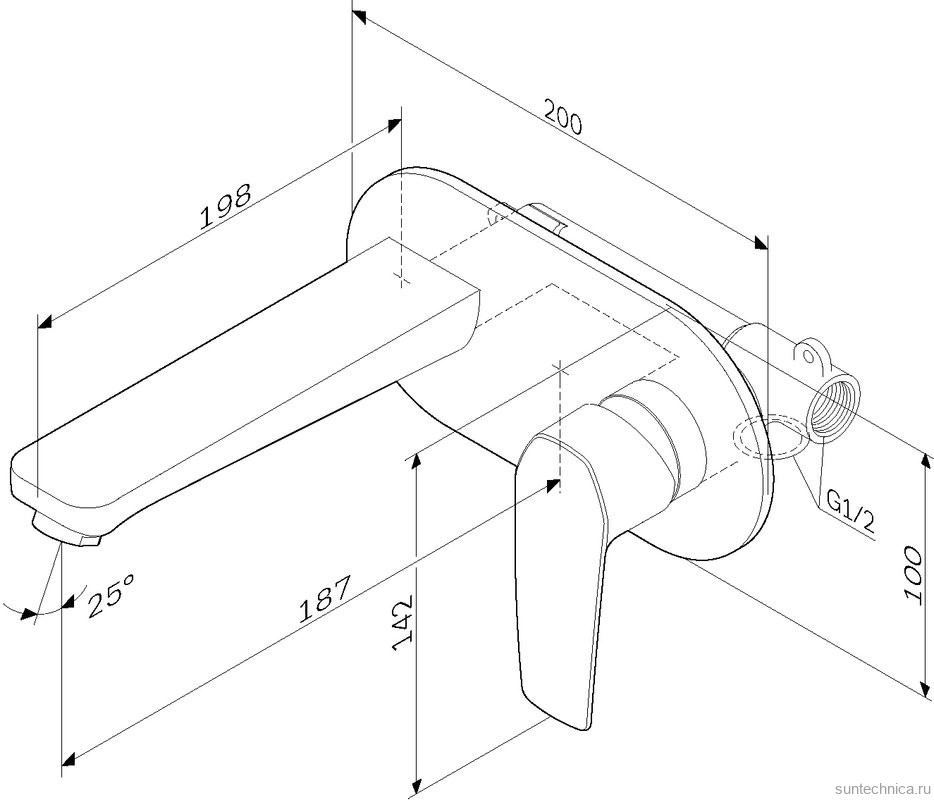 Смеситель для раковины AM.PM Gem F90A72200 С ВНУТРЕННЕЙ ЧАСТЬЮ, хром