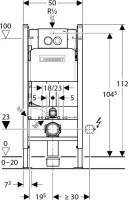 Комплект  Система инсталляции для унитазов Geberit Duofix Delta 458.124.21.1 3 в 1 с кнопкой смыва + Унитаз подвесной Villeroy & Boch O.Novo 5660HR01