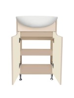 Тумба с раковиной Runo Эконова 50 напольная, какао-бежевая