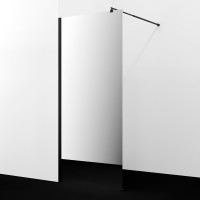 Душевая перегородка Wasserkraft Rur 30W 120 см, профиль матовый черный, стекло зеркальное