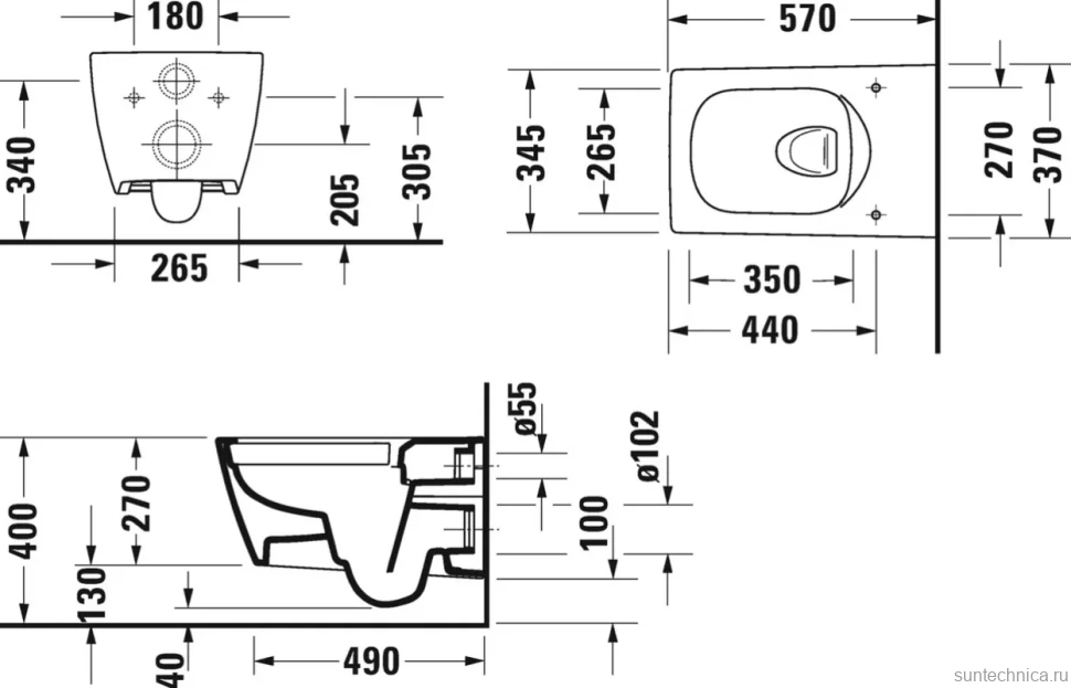 Комплект Унитаз подвесной Duravit Viu 2511090000 безободковый + Крышка 0021190000 с микролифтом + Звукоизоляция TECE Profil TECEprofil 9 200 010 + Инсталляция TECEprofil Uni 2.0 9300302 + Кнопка TECEsolid 9240431 хром + Крепления TECEprofil 9380014