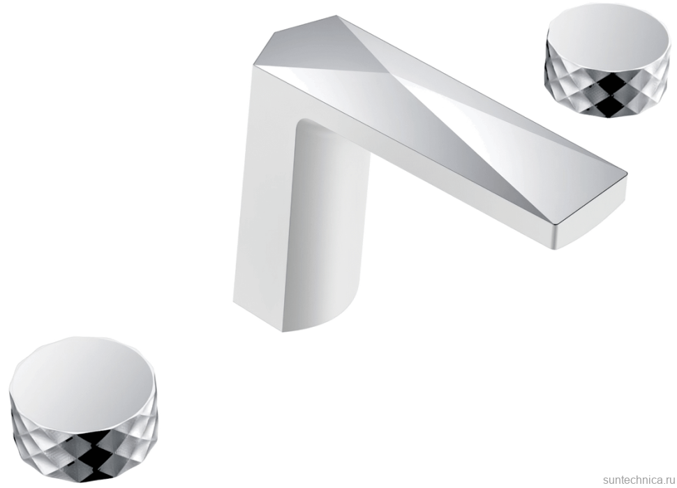 Смеситель для раковины Boheme Venturo 150-WCR-DIAMOND белый, хром