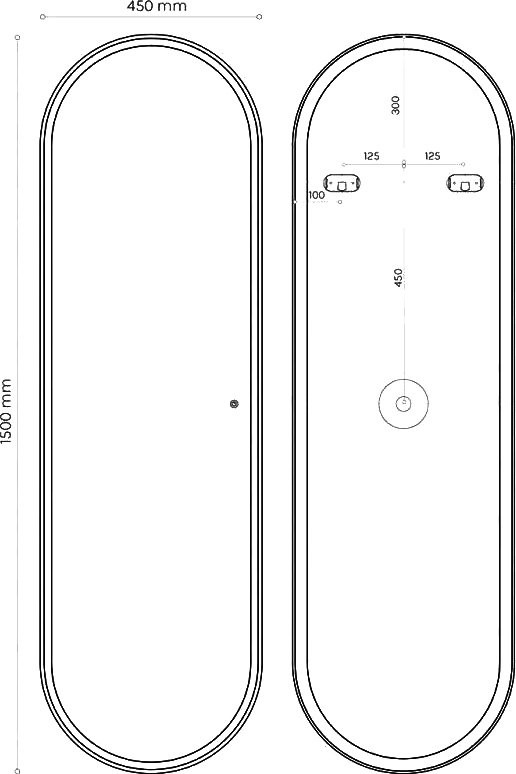 Зеркало Art&Max Capri 45х150 с LED-подсветкой, 6000К