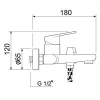 Смеситель для ванны с душем РМС SL132 009E Смеситель для ванны с душем РМС SL132 009E