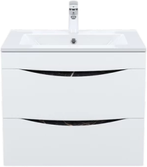 Тумба под раковину IDDIS Cloud 60 подвесная, белая, черный мрамор