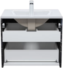 Тумба под раковину IDDIS Cloud 60 подвесная, белая, черный мрамор