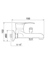 Смеситель для ванны с душем РМС SL86 009 Смеситель для ванны с душем РМС SL86 009