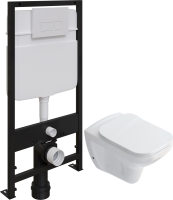 Комплект Унитаз подвесной STWORKI Дублин SETK3504-0605-001-1-6000 с микролифтом + Инсталляция EWRIKA ProLT 0026-2020 + Кнопка 0042 белая