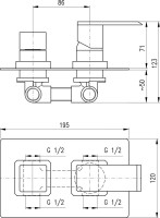 Встраиваемый смеситель для душа и ванны Rav Slezak Loira LR586K С ВНУТРЕННЕЙ ЧАСТЬЮ