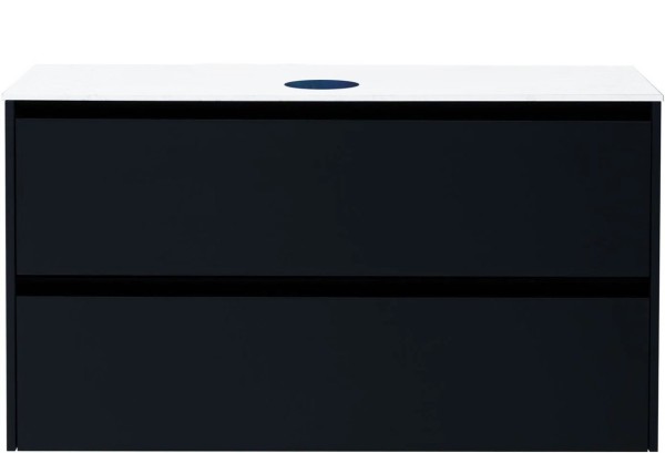 Тумба под раковину со столешницей Allen Brau Activity 120 с подсветкой, матовый антрацит, черный браш, столешница белая