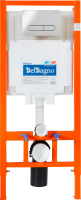 Комплект Унитаз подвесной BelBagno Amanda BB051CHR безободковый, крышка BB051SC, инсталляция BB002-80 с кнопкой BB005-PR-CHROME