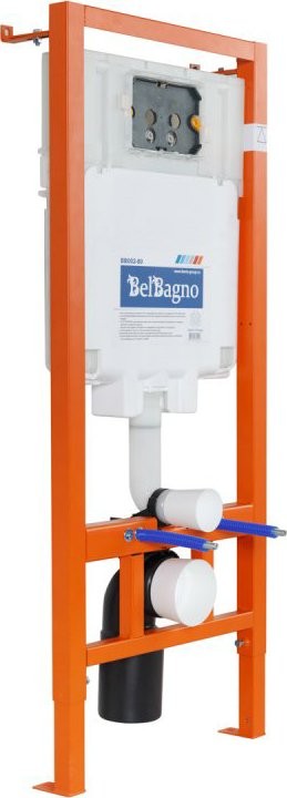 Комплект Унитаз подвесной BelBagno Amanda BB051CHR безободковый, крышка BB051SC, инсталляция BB002-80 с кнопкой BB005-PR-CHROME