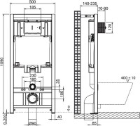 Комплект Унитаз подвесной BelBagno Amanda BB051CHR безободковый, крышка BB051SC, инсталляция BB002-80 с кнопкой BB005-PR-CHROME
