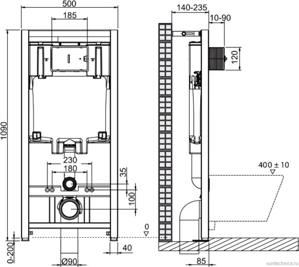 Комплект Унитаз подвесной BelBagno Amanda BB051CHR безободковый, крышка BB051SC, инсталляция BB002-80 с кнопкой BB005-PR-CHROME