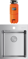 Комплект Мойка Omoikiri Akisame 41-IN 4973056 нержавеющая сталь + Измельчитель Nagare slim 900