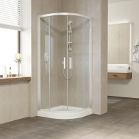 Душевой уголок Vegas Glass ZS 80 01 01 профиль белый, стекло прозрачное