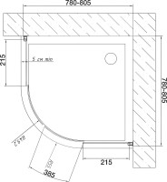 Душевой уголок Vegas Glass ZS 80 01 01 профиль белый, стекло прозрачное