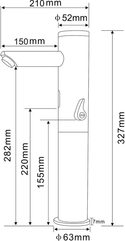 Смеситель для раковины beWash Photocell BWAM0BH808LR сенсорный, хром