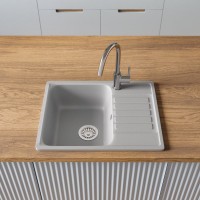 Мойка кухонная Domaci Савона QB 600 платина Мойка кухонная Domaci Савона QB 600 платина