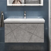 Тумба с раковиной Vigo Geometry 80 подвесная, бетон, раковина Como 70