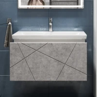 Тумба с раковиной Vigo Geometry 80 подвесная, бетон, раковина Como 70