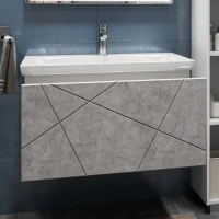 Тумба с раковиной Vigo Geometry 80 подвесная, бетон, раковина Como 70
