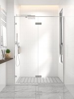 Душевая дверь в нишу Veconi Premium Alassio CH 120x200, профиль матовый хром, стекло прозрачное