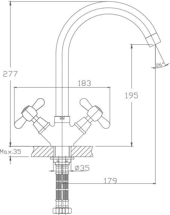Смеситель для кухни Haiba HB25 HB4525