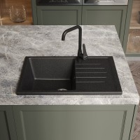 Мойка кухонная Domaci Болонья М-16-002 черная Мойка кухонная Domaci Болонья М-16-002 черная