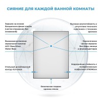 Зеркало Wellsee 7 Rays’ Spectrum 55х80 черное матовое Зеркало Wellsee 7 Rays’ Spectrum 55х80 черное матовое