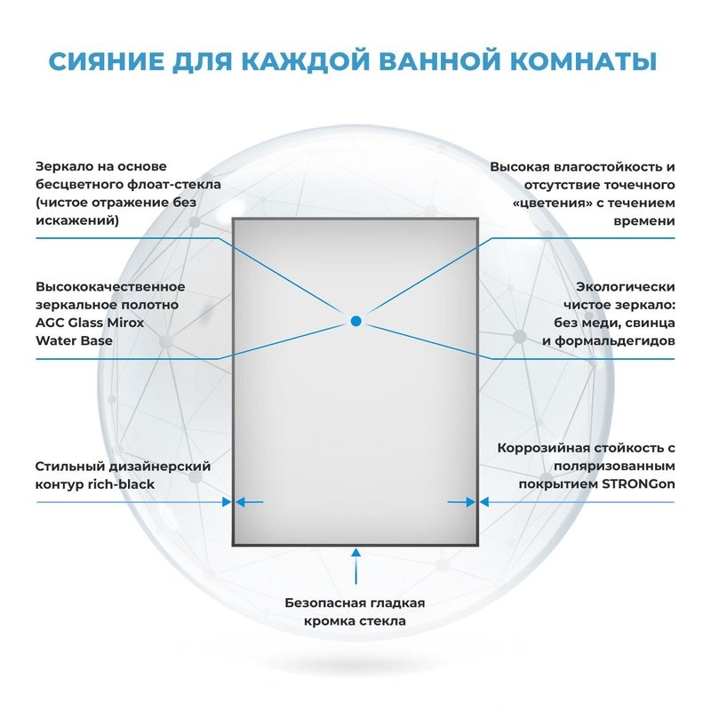 Зеркало Wellsee 7 Rays’ Spectrum 55х80 черное матовое