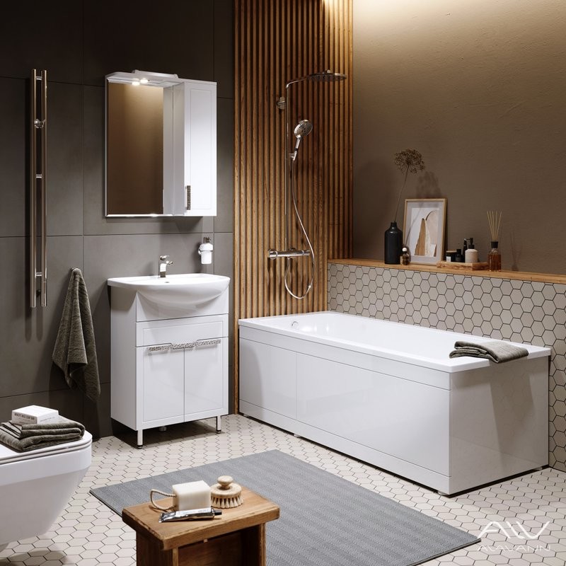 Тумба с раковиной Alavann Vittoria 60 напольная, белая