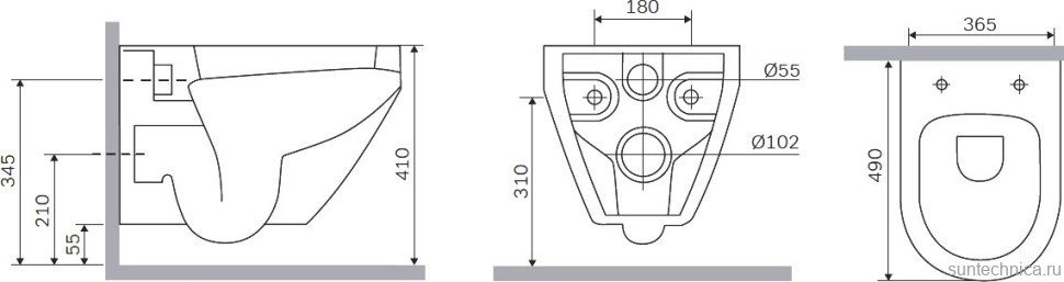 Комплект Унитаз подвесной AM.PM Spirit V2.0 с микролифтом + Инсталляция Grohe Rapid SL 38772001 3 в 1 с кнопкой смыва + Шумоизоляция 37131000