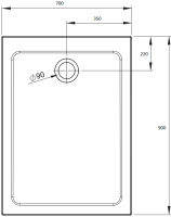 Поддон для душа Radaway Doros F 90x70 с сифоном
