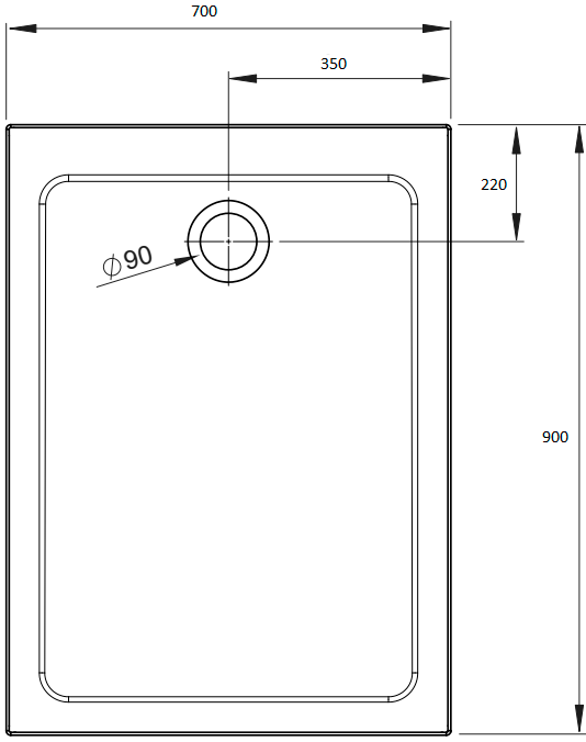 Поддон для душа Radaway Doros F 90x70 с сифоном