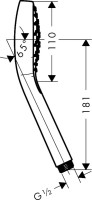 Душевая лейка Hansgrohe Croma E 26814340 шлифованный черный хром