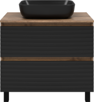 Тумба под раковину Brevita Dakota 80 напольная, дуб галифакс олово, черный кварц