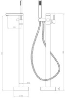 Напольный смеситель для ванны с душем RGW Shower Panels SP-350 хром