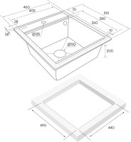 Комплект Мойка Paulmark Stepia PM114651-AN+A375-BS с коландером, антрацит + Измельчитель Bone Crusher BC 910-SL-Slim Line